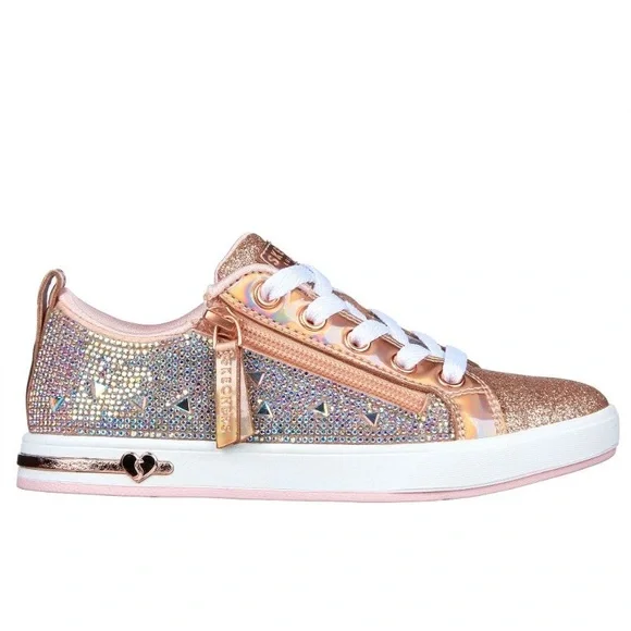 Kids' Skechers Shoutouts Glitter Queen Sparkly Gold Kids Sneakers - Picture 8 of 8